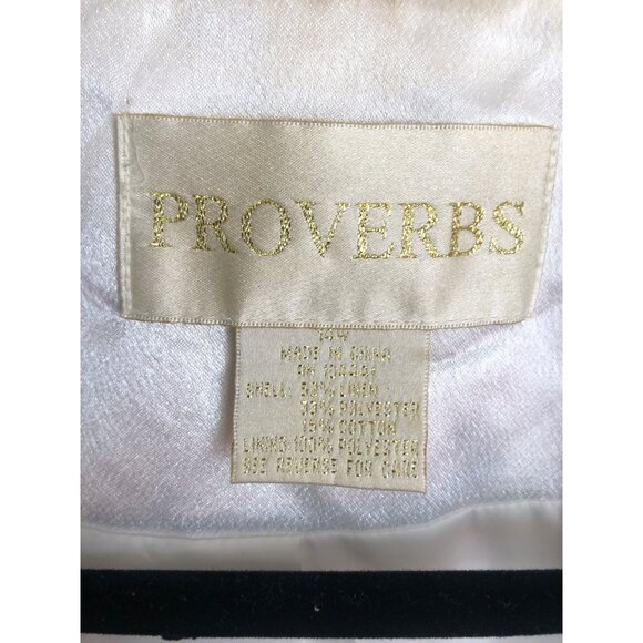 PROVERBS- WOMENS WHITE WITH FLORAL PRINT 3/4 SLEEVE FULLY LINE SIZE 14 - Picture 4 of 7